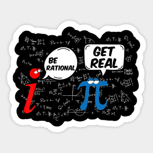 Get Real Be Rational Pi Funny Math Geek Sarcastic Adult Novelty Funny Sticker